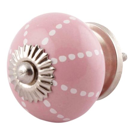 Pink Line Dotted Ceramic Dresser Knobs Online